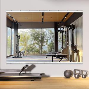imageHasipu Home Gym Mirror 55 L x 21 W  2PCS Large Full Body Mirror for Yoga WallMounted Mirrors for Fitness Garage Dance Studio 016in Tempered Glass FramelessSilver