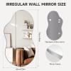 imageHasipu Irregular Bathroom Mirror with Lights  25x45 LED Asymmetrical Wall Mirror Abstract Modern Lighted Vanity Mirror for Wall AnitFog Dimmable Memory VerticalHorizontal BlackSilver