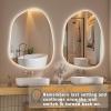 imageHasipu Irregular Bathroom Mirror with Lights  25x45 LED Asymmetrical Wall Mirror Abstract Modern Lighted Vanity Mirror for Wall AnitFog Dimmable Memory VerticalHorizontal BlackLights