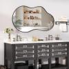 imageHasipu Irregular Bathroom Mirror with Lights  25x45 LED Asymmetrical Wall Mirror Abstract Modern Lighted Vanity Mirror for Wall AnitFog Dimmable Memory VerticalHorizontal BlackBlack