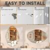 imageHasipu Irregular Bathroom Mirror with Lights  25x45 LED Asymmetrical Wall Mirror Abstract Modern Lighted Vanity Mirror for Wall AnitFog Dimmable Memory VerticalHorizontal BlackFrameless