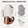 imageHasipu Irregular Bathroom Mirror with Lights  25x45 LED Asymmetrical Wall Mirror Abstract Modern Lighted Vanity Mirror for Wall AnitFog Dimmable Memory VerticalHorizontal BlackSilver