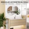 imageHasipu Irregular Bathroom Mirror with Lights  25x45 LED Asymmetrical Wall Mirror Abstract Modern Lighted Vanity Mirror for Wall AnitFog Dimmable Memory VerticalHorizontal BlackSilver