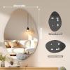 imageHasipu Irregular Bathroom Mirror with Lights  25x45 LED Asymmetrical Wall Mirror Abstract Modern Lighted Vanity Mirror for Wall AnitFog Dimmable Memory VerticalHorizontal BlackFrameless