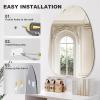 imageHasipu Irregular Bathroom Mirror with Lights  25x45 LED Asymmetrical Wall Mirror Abstract Modern Lighted Vanity Mirror for Wall AnitFog Dimmable Memory VerticalHorizontal BlackFrameless