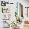 imageHasipu Irregular Bathroom Mirror with Lights  25x45 LED Asymmetrical Wall Mirror Abstract Modern Lighted Vanity Mirror for Wall AnitFog Dimmable Memory VerticalHorizontal BlackFrameless