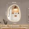 imageHasipu Irregular Bathroom Mirror with Lights  25x45 LED Asymmetrical Wall Mirror Abstract Modern Lighted Vanity Mirror for Wall AnitFog Dimmable Memory VerticalHorizontal BlackLights