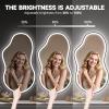 imageHasipu Irregular Bathroom Mirror with Lights  25x45 LED Asymmetrical Wall Mirror Abstract Modern Lighted Vanity Mirror for Wall AnitFog Dimmable Memory VerticalHorizontal BlackBlack