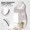 imageHasipu Irregular Bathroom Mirror with Lights  25x45 LED Asymmetrical Wall Mirror Abstract Modern Lighted Vanity Mirror for Wall AnitFog Dimmable Memory VerticalHorizontal BlackFrameless