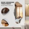 imageHasipu Irregular Bathroom Mirror with Lights  25x45 LED Asymmetrical Wall Mirror Abstract Modern Lighted Vanity Mirror for Wall AnitFog Dimmable Memory VerticalHorizontal BlackFrameless