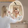 imageHasipu Irregular Bathroom Mirror with Lights  25x45 LED Asymmetrical Wall Mirror Abstract Modern Lighted Vanity Mirror for Wall AnitFog Dimmable Memory VerticalHorizontal BlackLights