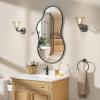 imageHasipu Irregular Bathroom Mirror with Lights  25x45 LED Asymmetrical Wall Mirror Abstract Modern Lighted Vanity Mirror for Wall AnitFog Dimmable Memory VerticalHorizontal BlackBlack