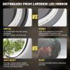 imageHasipu Irregular Bathroom Mirror with Lights  25x45 LED Asymmetrical Wall Mirror Abstract Modern Lighted Vanity Mirror for Wall AnitFog Dimmable Memory VerticalHorizontal BlackBlack