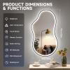 imageHasipu Irregular Bathroom Mirror with Lights  25x45 LED Asymmetrical Wall Mirror Abstract Modern Lighted Vanity Mirror for Wall AnitFog Dimmable Memory VerticalHorizontal BlackBlack