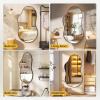 imageHasipu Irregular Bathroom Mirror with Lights  25x45 LED Asymmetrical Wall Mirror Abstract Modern Lighted Vanity Mirror for Wall AnitFog Dimmable Memory VerticalHorizontal BlackBlack