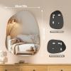 imageHasipu Irregular Bathroom Mirror with Lights  25x45 LED Asymmetrical Wall Mirror Abstract Modern Lighted Vanity Mirror for Wall AnitFog Dimmable Memory VerticalHorizontal BlackFrameless