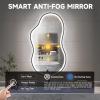 imageHasipu Irregular Bathroom Mirror with Lights  25x45 LED Asymmetrical Wall Mirror Abstract Modern Lighted Vanity Mirror for Wall AnitFog Dimmable Memory VerticalHorizontal BlackBlack