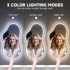 imageHasipu Irregular Bathroom Mirror with Lights  25x45 LED Asymmetrical Wall Mirror Abstract Modern Lighted Vanity Mirror for Wall AnitFog Dimmable Memory VerticalHorizontal BlackBlack