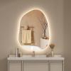 imageHasipu Irregular Bathroom Mirror with Lights  25x45 LED Asymmetrical Wall Mirror Abstract Modern Lighted Vanity Mirror for Wall AnitFog Dimmable Memory VerticalHorizontal BlackLights