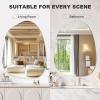 imageHasipu Irregular Bathroom Mirror with Lights  25x45 LED Asymmetrical Wall Mirror Abstract Modern Lighted Vanity Mirror for Wall AnitFog Dimmable Memory VerticalHorizontal BlackFrameless