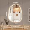 imageHasipu Irregular Bathroom Mirror with Lights  25x45 LED Asymmetrical Wall Mirror Abstract Modern Lighted Vanity Mirror for Wall AnitFog Dimmable Memory VerticalHorizontal BlackLights