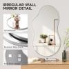 imageHasipu Irregular Bathroom Mirror with Lights  25x45 LED Asymmetrical Wall Mirror Abstract Modern Lighted Vanity Mirror for Wall AnitFog Dimmable Memory VerticalHorizontal BlackSilver
