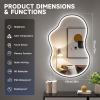 imageHasipu Irregular Bathroom Mirror with Lights  25x45 LED Asymmetrical Wall Mirror Abstract Modern Lighted Vanity Mirror for Wall AnitFog Dimmable Memory VerticalHorizontal BlackBlack