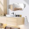 imageHasipu Irregular Bathroom Mirror with Lights  25x45 LED Asymmetrical Wall Mirror Abstract Modern Lighted Vanity Mirror for Wall AnitFog Dimmable Memory VerticalHorizontal BlackFrameless