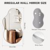 imageHasipu Irregular Bathroom Mirror with Lights  25x45 LED Asymmetrical Wall Mirror Abstract Modern Lighted Vanity Mirror for Wall AnitFog Dimmable Memory VerticalHorizontal BlackSilver