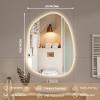 imageHasipu Irregular Bathroom Mirror with Lights  25x45 LED Asymmetrical Wall Mirror Abstract Modern Lighted Vanity Mirror for Wall AnitFog Dimmable Memory VerticalHorizontal BlackLights
