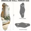 imageHasipu Irregular Bathroom Mirror with Lights  25x45 LED Asymmetrical Wall Mirror Abstract Modern Lighted Vanity Mirror for Wall AnitFog Dimmable Memory VerticalHorizontal BlackFrameless