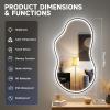imageHasipu Irregular Bathroom Mirror with Lights  25x45 LED Asymmetrical Wall Mirror Abstract Modern Lighted Vanity Mirror for Wall AnitFog Dimmable Memory VerticalHorizontal BlackBlack