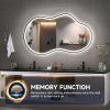 imageHasipu Irregular Bathroom Mirror with Lights  25x45 LED Asymmetrical Wall Mirror Abstract Modern Lighted Vanity Mirror for Wall AnitFog Dimmable Memory VerticalHorizontal BlackBlack