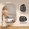 imageHasipu Irregular Bathroom Mirror with Lights  25x45 LED Asymmetrical Wall Mirror Abstract Modern Lighted Vanity Mirror for Wall AnitFog Dimmable Memory VerticalHorizontal BlackFrameless