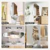 imageHasipu Irregular Bathroom Mirror with Lights  25x45 LED Asymmetrical Wall Mirror Abstract Modern Lighted Vanity Mirror for Wall AnitFog Dimmable Memory VerticalHorizontal BlackFrameless