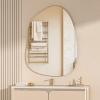 imageHasipu Irregular Bathroom Mirror with Lights  25x45 LED Asymmetrical Wall Mirror Abstract Modern Lighted Vanity Mirror for Wall AnitFog Dimmable Memory VerticalHorizontal BlackFrameless