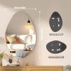 imageHasipu Irregular Bathroom Mirror with Lights  25x45 LED Asymmetrical Wall Mirror Abstract Modern Lighted Vanity Mirror for Wall AnitFog Dimmable Memory VerticalHorizontal BlackFrameless