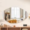 imageHasipu Irregular Bathroom Mirror with Lights  25x45 LED Asymmetrical Wall Mirror Abstract Modern Lighted Vanity Mirror for Wall AnitFog Dimmable Memory VerticalHorizontal BlackFrameless