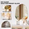 imageHasipu Irregular Bathroom Mirror with Lights  25x45 LED Asymmetrical Wall Mirror Abstract Modern Lighted Vanity Mirror for Wall AnitFog Dimmable Memory VerticalHorizontal BlackFrameless