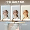 imageHasipu Vanity Mirror with Lights 37 x 26 LED Makeup Mirror Lighted Makeup Mirror with Dimmable 3 Modes Touch Screen Control Vanity Mirror Square WhiteWhite