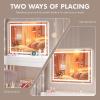 imageHasipu Vanity Mirror with Lights 37 x 26 LED Makeup Mirror Lighted Makeup Mirror with Dimmable 3 Modes Touch Screen Control Vanity Mirror Square WhiteWhite