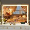 imageHasipu Vanity Mirror with Lights 37 x 26 LED Makeup Mirror Lighted Makeup Mirror with Dimmable 3 Modes Touch Screen Control Vanity Mirror Square WhiteWhite