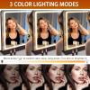 imageHasipu Vanity Mirror with Lights 37 x 26 LED Makeup Mirror Lighted Makeup Mirror with Dimmable 3 Modes Touch Screen Control Vanity Mirror Square WhiteBlack