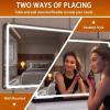 imageHasipu Vanity Mirror with Lights 37 x 26 LED Makeup Mirror Lighted Makeup Mirror with Dimmable 3 Modes Touch Screen Control Vanity Mirror Square WhiteBlack