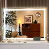 imageHasipu Vanity Mirror with Lights 37 x 26 LED Makeup Mirror Lighted Makeup Mirror with Dimmable 3 Modes Touch Screen Control Vanity Mirror Square WhiteWhite