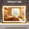 imageHasipu Vanity Mirror with Lights 37 x 26 LED Makeup Mirror Lighted Makeup Mirror with Dimmable 3 Modes Touch Screen Control Vanity Mirror Square WhiteGold