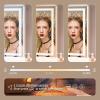 imageHasipu Vanity Mirror with Lights 37 x 26 LED Makeup Mirror Lighted Makeup Mirror with Dimmable 3 Modes Touch Screen Control Vanity Mirror Square WhiteWhite