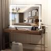 imageHasipu Vanity Mirror with Lights 37 x 26 LED Makeup Mirror Lighted Makeup Mirror with Dimmable 3 Modes Touch Screen Control Vanity Mirror Square WhiteWhite