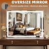 imageHasipu Vanity Mirror with Lights 37 x 26 LED Makeup Mirror Lighted Makeup Mirror with Dimmable 3 Modes Touch Screen Control Vanity Mirror Square WhiteWhite