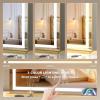 imageHasipu Vanity Mirror with Lights 37 x 26 LED Makeup Mirror Lighted Makeup Mirror with Dimmable 3 Modes Touch Screen Control Vanity Mirror Square WhiteGold